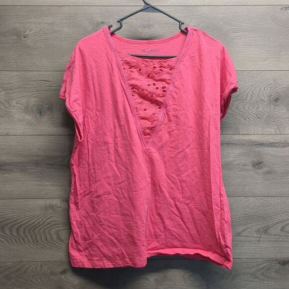 Roamans V Neck Pink Blouse Women's Plus size 18/20 - Picture 1 of 6